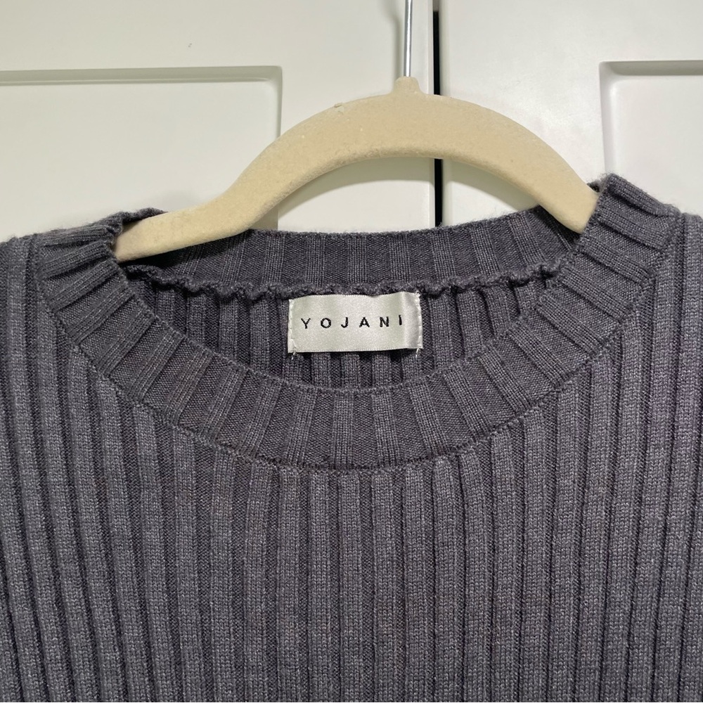 Yojani Boutique Eloise Ribbed Knit Mini Dress Smoke - Picture 5 of 8